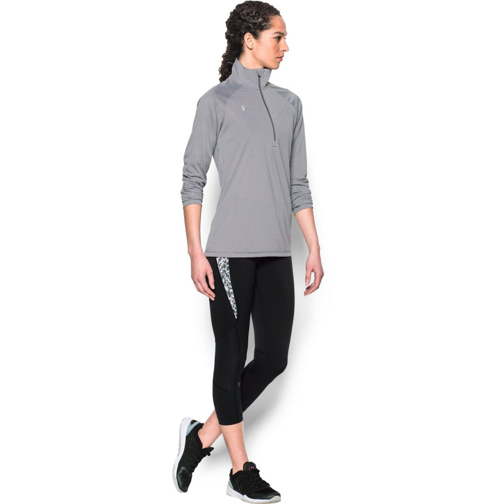 Under Armour Women's Graphite White Stripe Tech 1/4 Zip