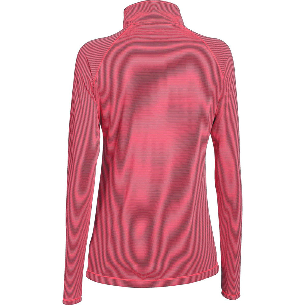 Under Armour Women's Phantom Gray Pink Shock Stripe Tech 1/4 Zip