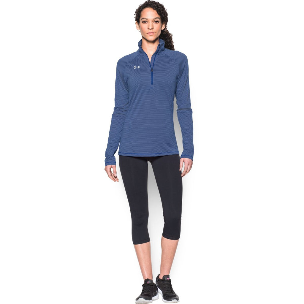 Under Armour Women's Royal Steel Stripe Tech 1/4 Zip