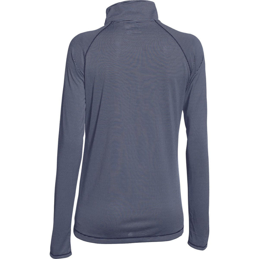 Under Armour Women's Midnight Navy Steel Stripe Tech 1/4 Zip