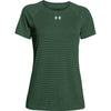 Under Armour Women's Forest Green UA Stripe Tech Locker Short Sleeve Tee