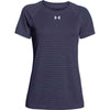 Under Armour Women's Midnight Navy UA Stripe Tech Locker Short Sleeve Tee