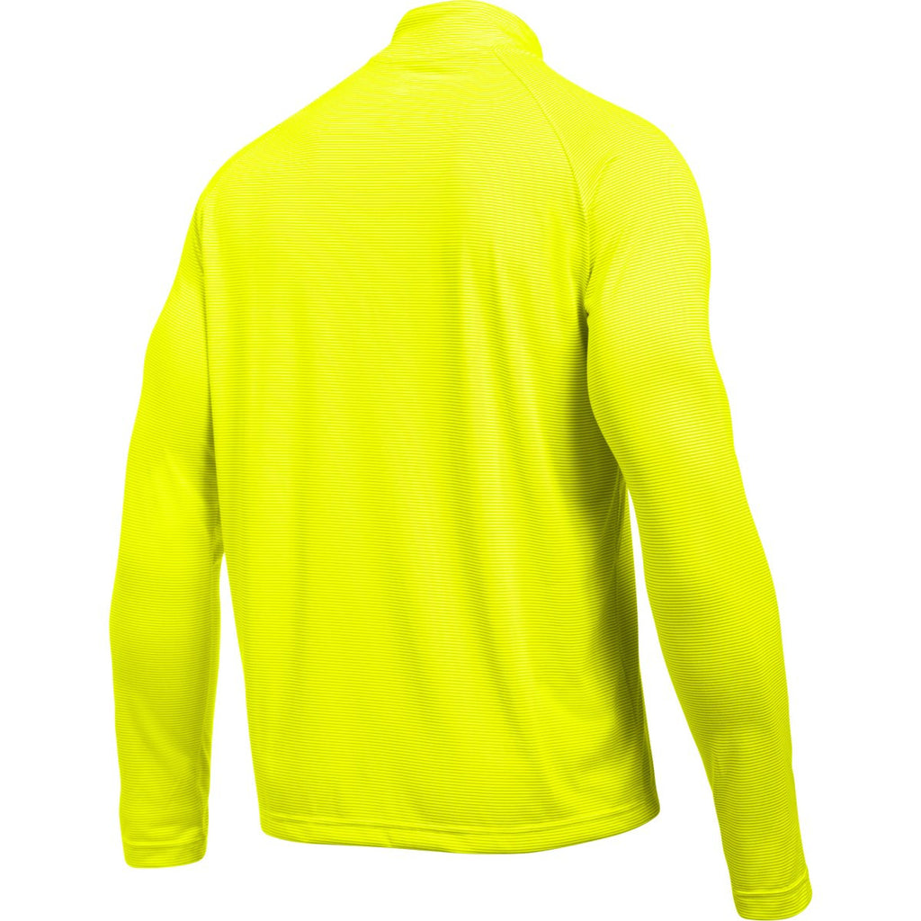 Under Armour Men's High Vis Yellow Steel Stripe Tech 1/4 Zip