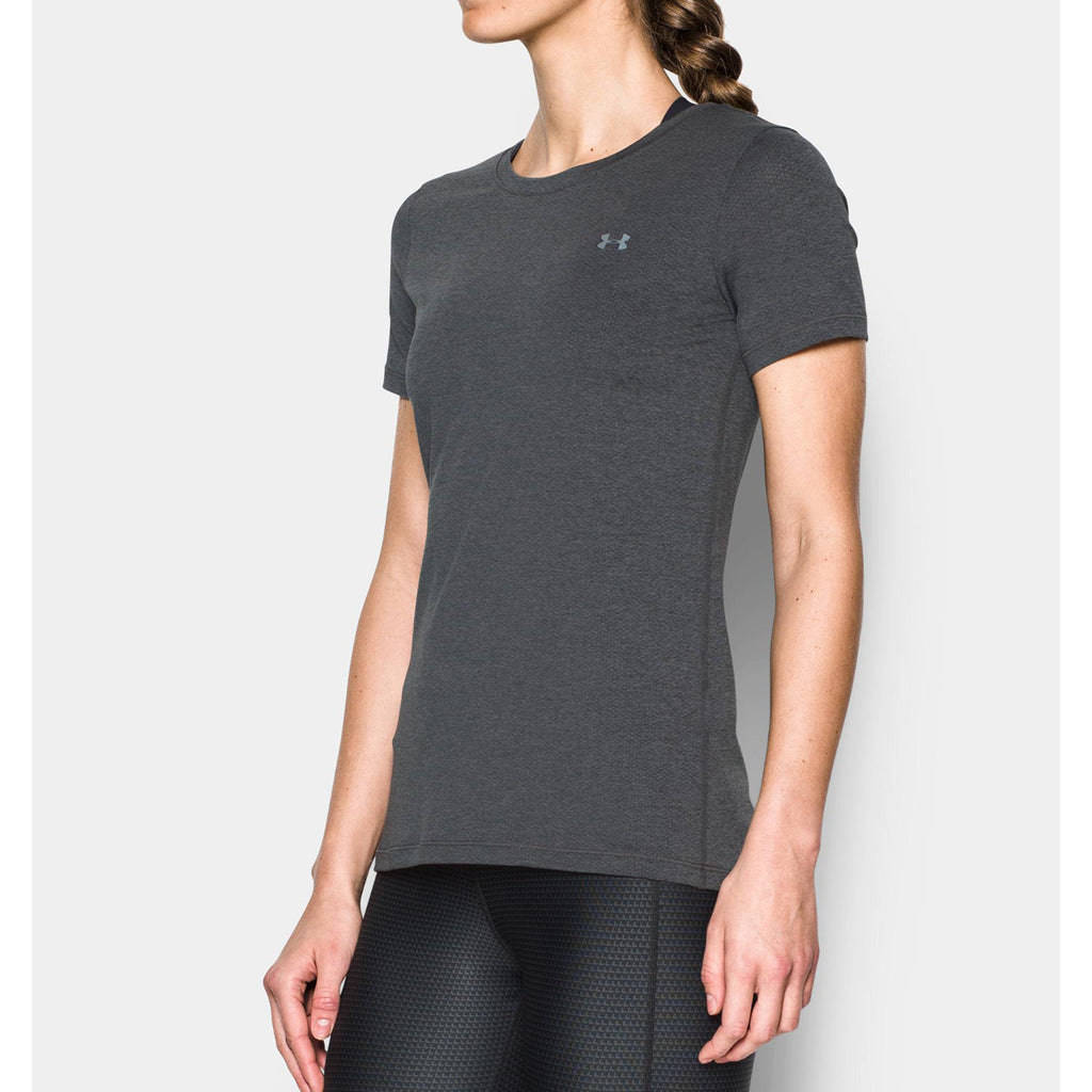 Under Armour Women's Carbon Heather UA Heat Gear Armour Short Sleeve