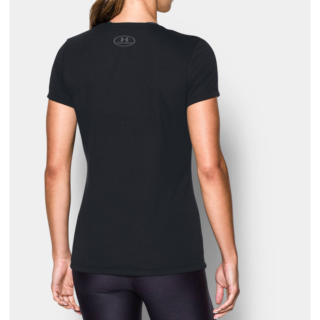 Under Armour Women's Black Threadborne Train V-Neck T-Shirt