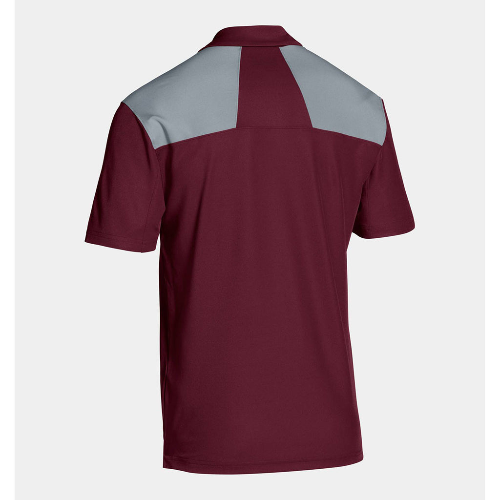 Under Armour Men's Maroon Armour Colorblock Polo