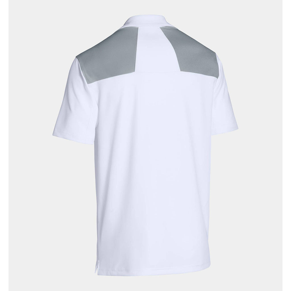 Under Armour Men's White Armour Colorblock Polo