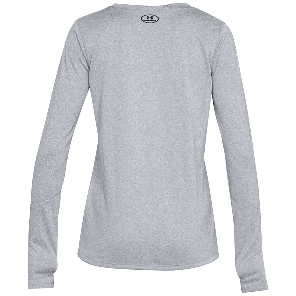 Under Armour Women's True Grey Heather Locker Tee Long Sleeve 2.0