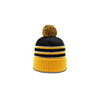 Richardson Black/Gold/White Pom Beanie with Cuff