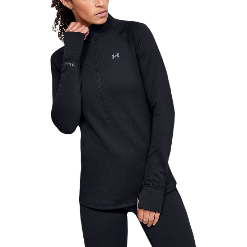 Under Armour Women's Black/Pitch Grey ColdGear Base 4.0 Half Zip