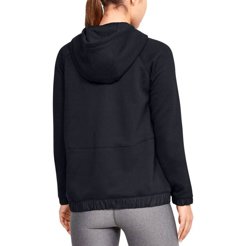 Under Armour Women's Black Hustle Fleece Full Zip Hoody