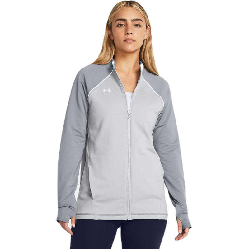 Under Armour Women's Mod Grey/White Layer Up Full Zip