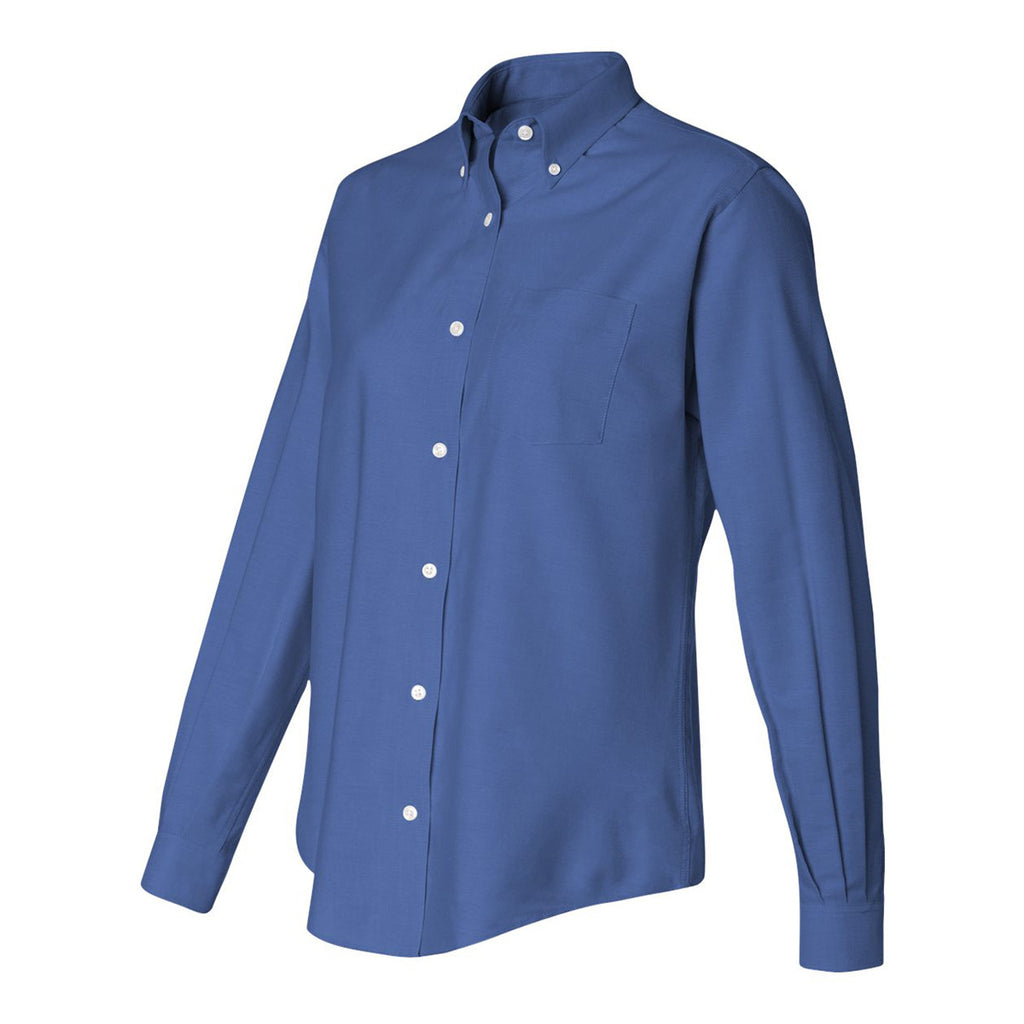 Van Heusen Women's English Blue Long Sleeve Oxford Shirt-Alpha Sized