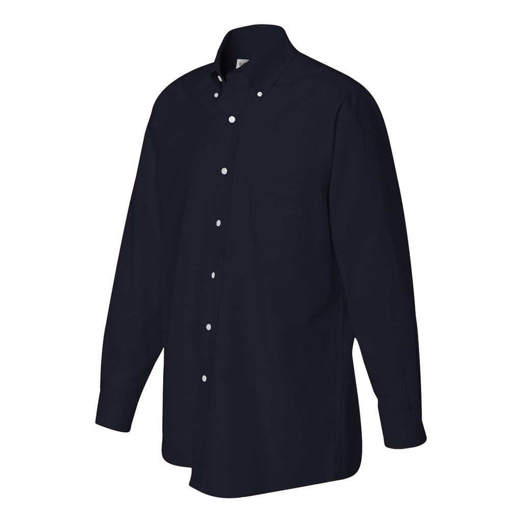 Van Heusen Men's Navy Long Sleeve Oxford Shirt-Alpha Sized