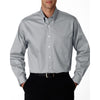 Van Heusen Men's Grey Long Sleeve Regular Fit Pinpoint Shirt-Alpha Sized