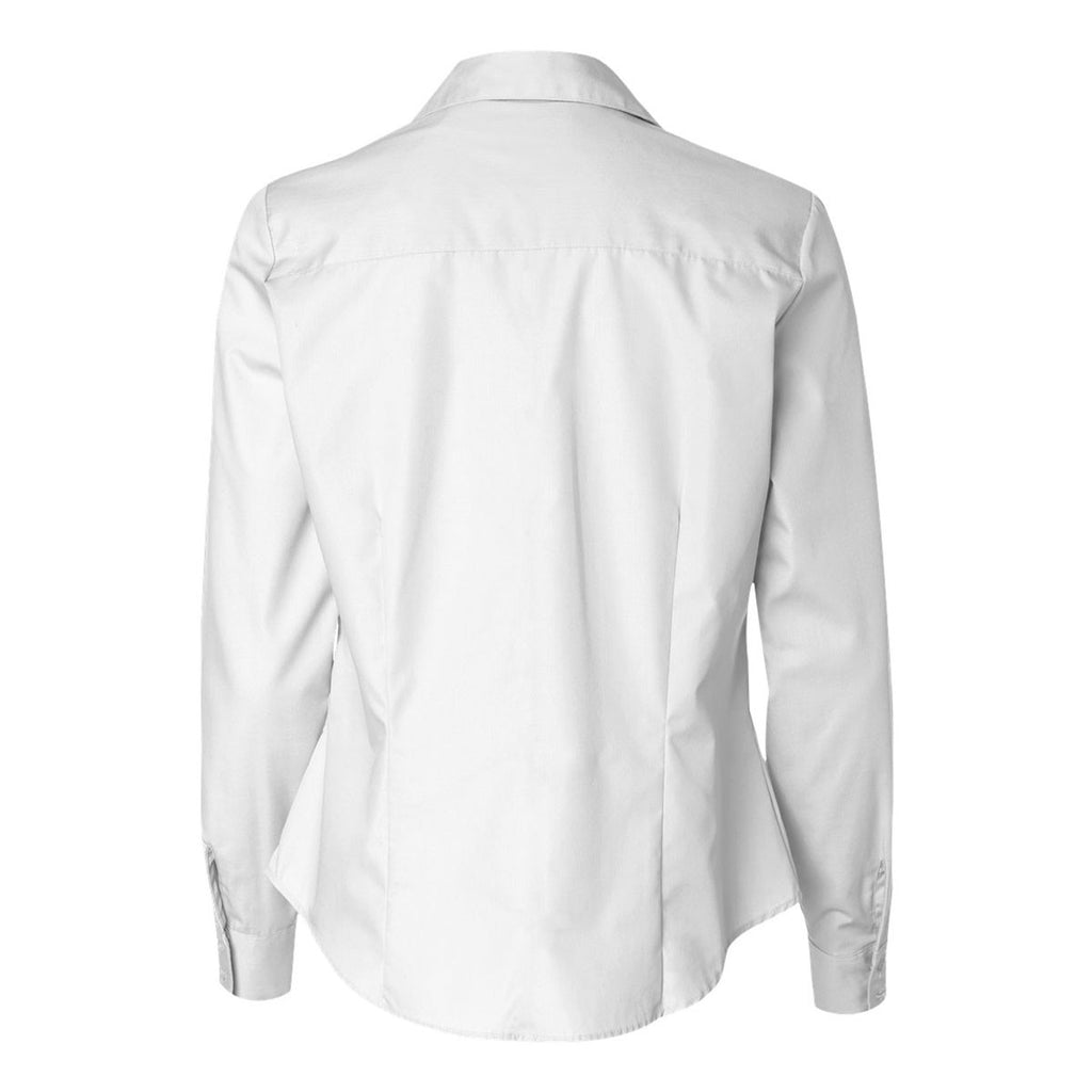 Van Heusen Women's White Silky Poplin Dress Shirt