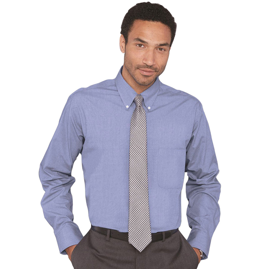 Van Heusen Men's Blue Mini Check Dress Shirt