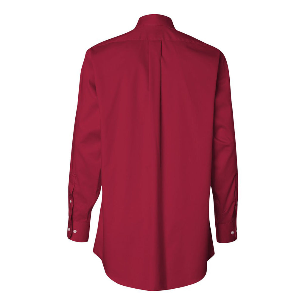 Van Heusen Men's Scarlet Twill Long Sleeve Dress Shirt