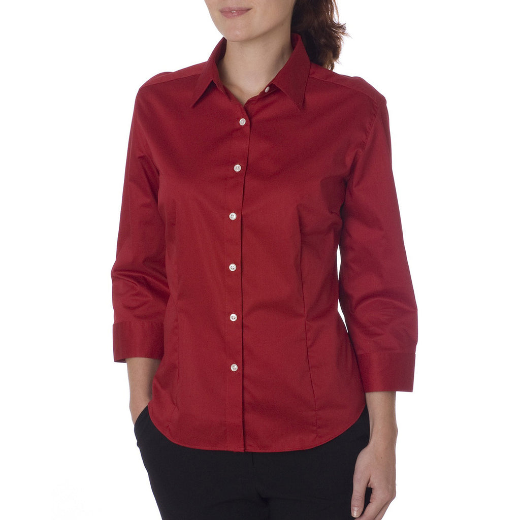 Van Heusen Women's Scarlet 3/4 Sleeve Twil Dress Shirt