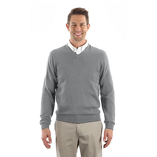 Van Heusen Men's Grey Long Sleeve V-Neck Sweater