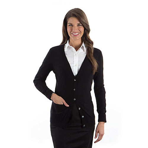 Van Heusen Women's Black Long Sleeve Cardigan Sweater