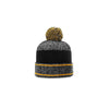 Richardson Grey/Gold/Black Heathered Pom Beanie with Cuff