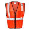 ML Kishigo Men's Fluorescent Red Class 2 Economy Vest with Zippered Front