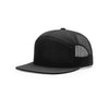 Richardson Black Mesh Back 7 Panel Trucker Hat