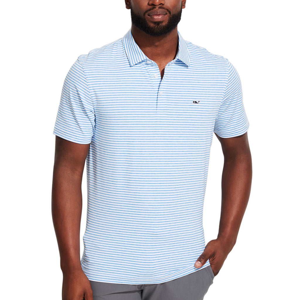 Vineyard Vines Men's Winstead Ocean Heathered Winstead Sankaty Performance Polo