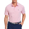 Vineyard Vines Men's White/Sunset Pink Destin Stripe Sankaty Performance Polo