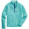 Vineyard Vines Men's Aqua Ocean Striped Sankaty Quarter-Zip Pullover