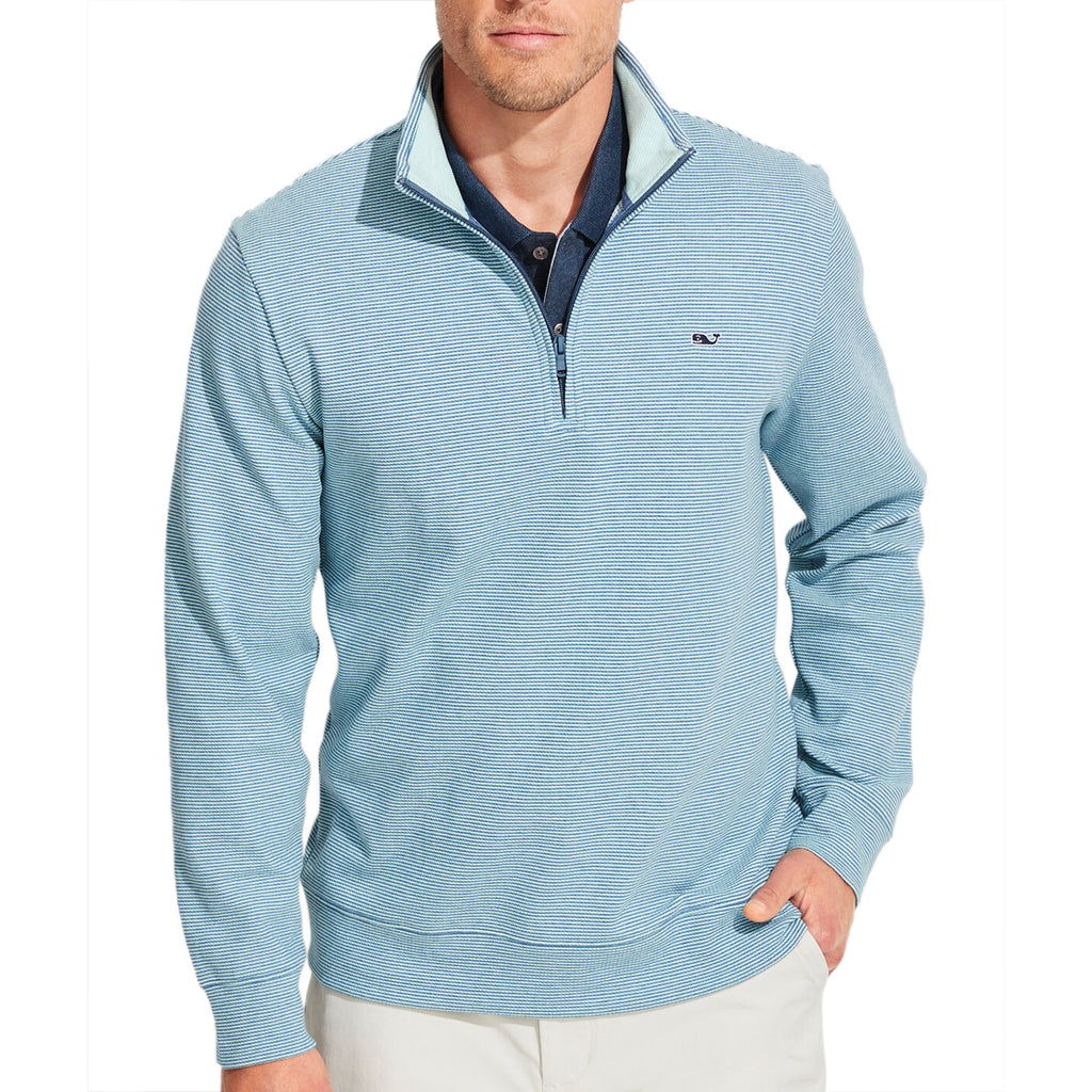 Vineyard Vines Men's Moonlight Coopers Town Stripe Saltwater Quarter-Zip Pullover