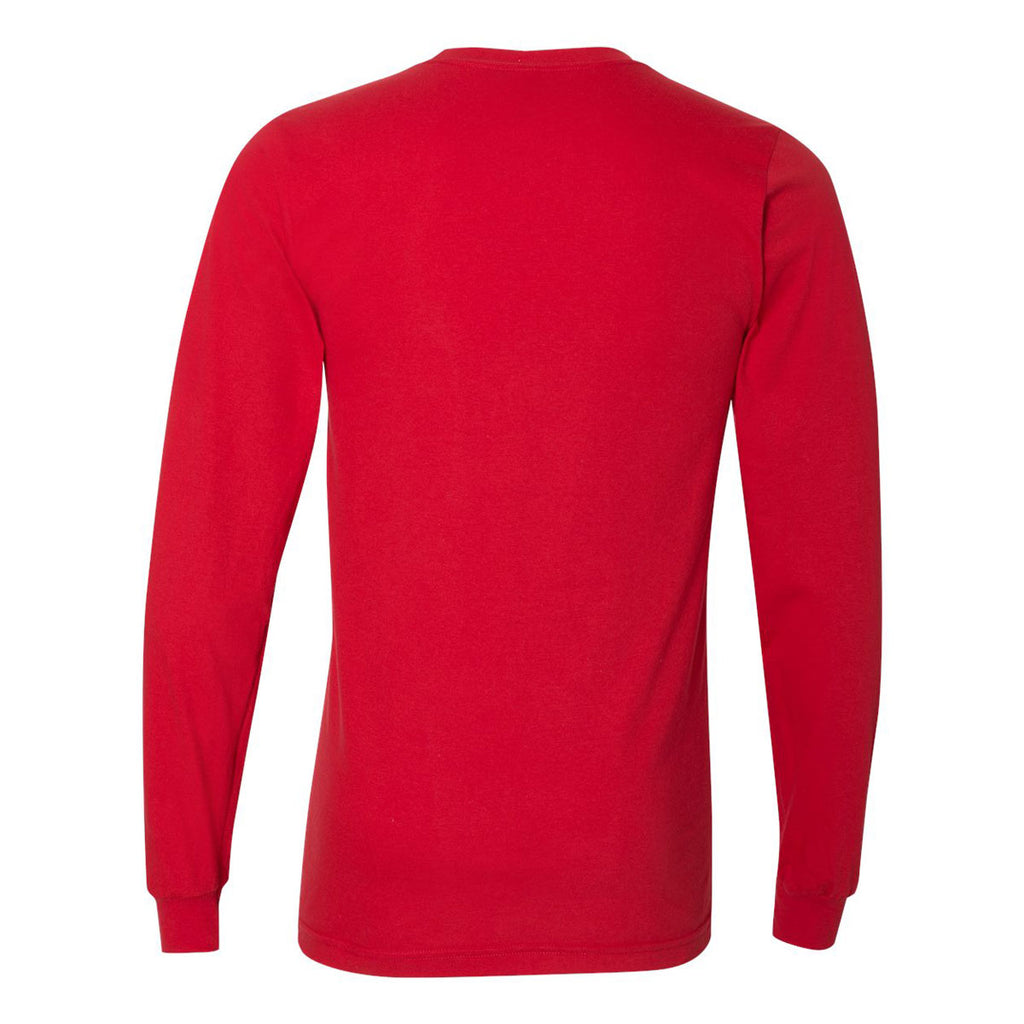 American Apparel Unisex Red Fine Jersey Long Sleeve T-Shirt