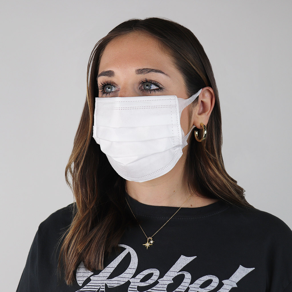 Nucom White 3 Layer Personal Mask (Single-Use)