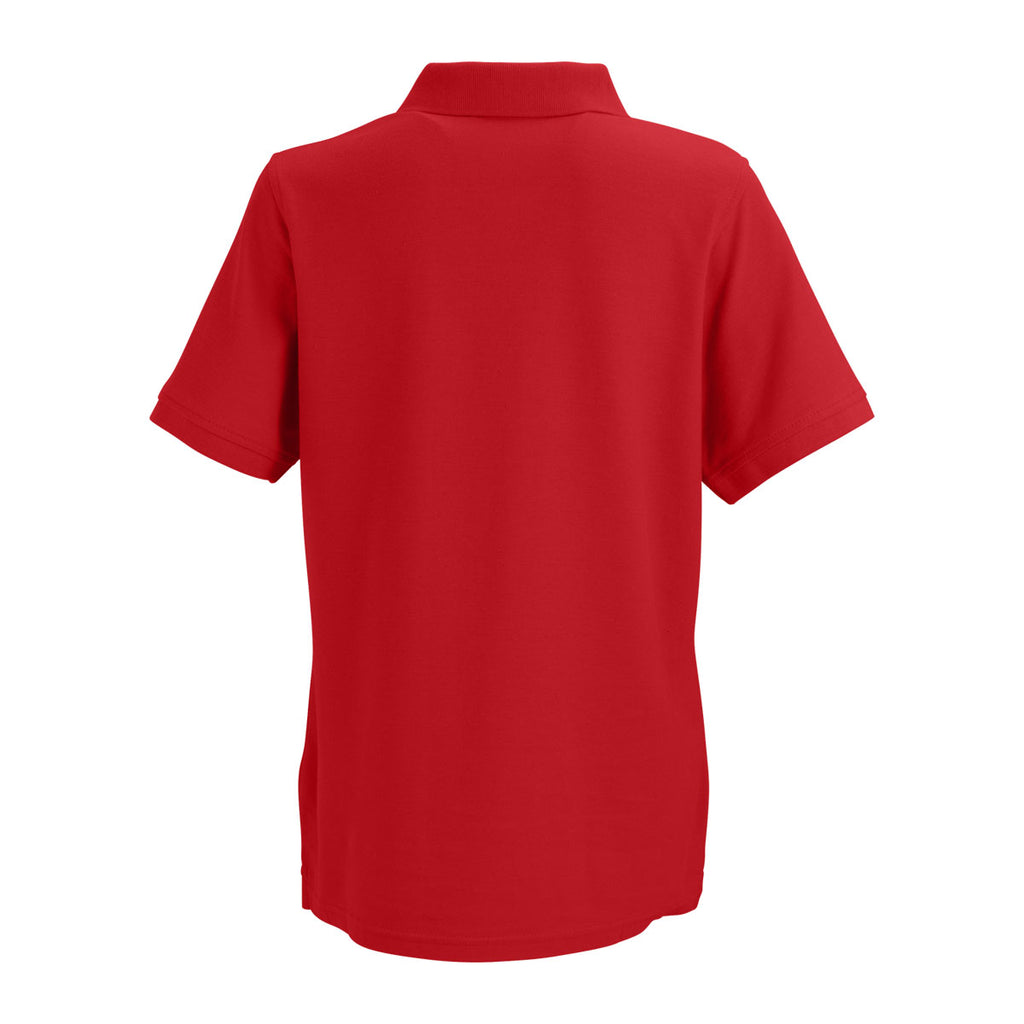 Vantage Women's Red Soft-Blend Double-Tuck Pique Polo