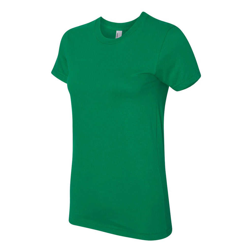 American Apparel Women's Kelly Green Fine Jersey Short Sleeve T-Shirt