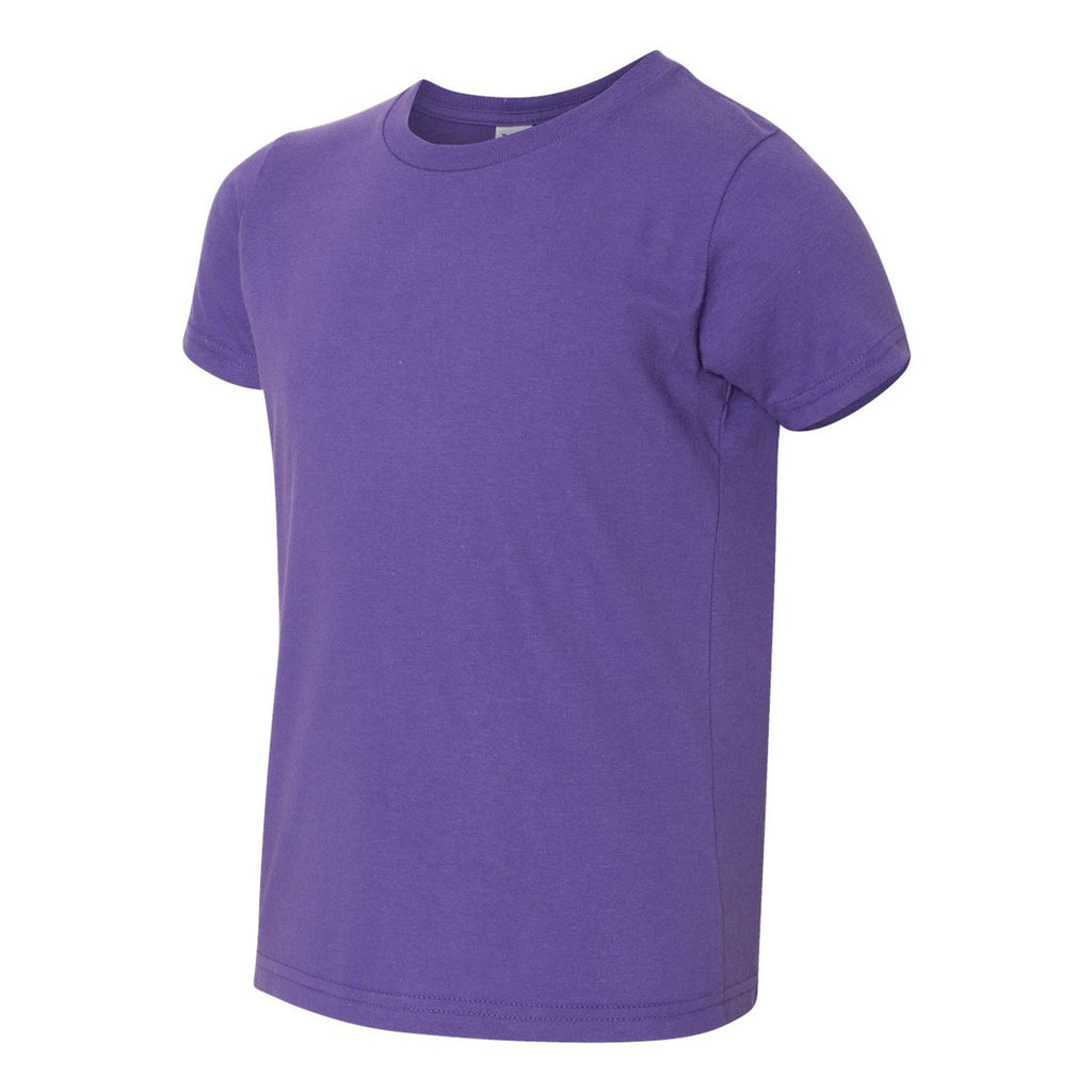 American Apparel Youth Purple Fine Jersey Short Sleeve T-Shirt