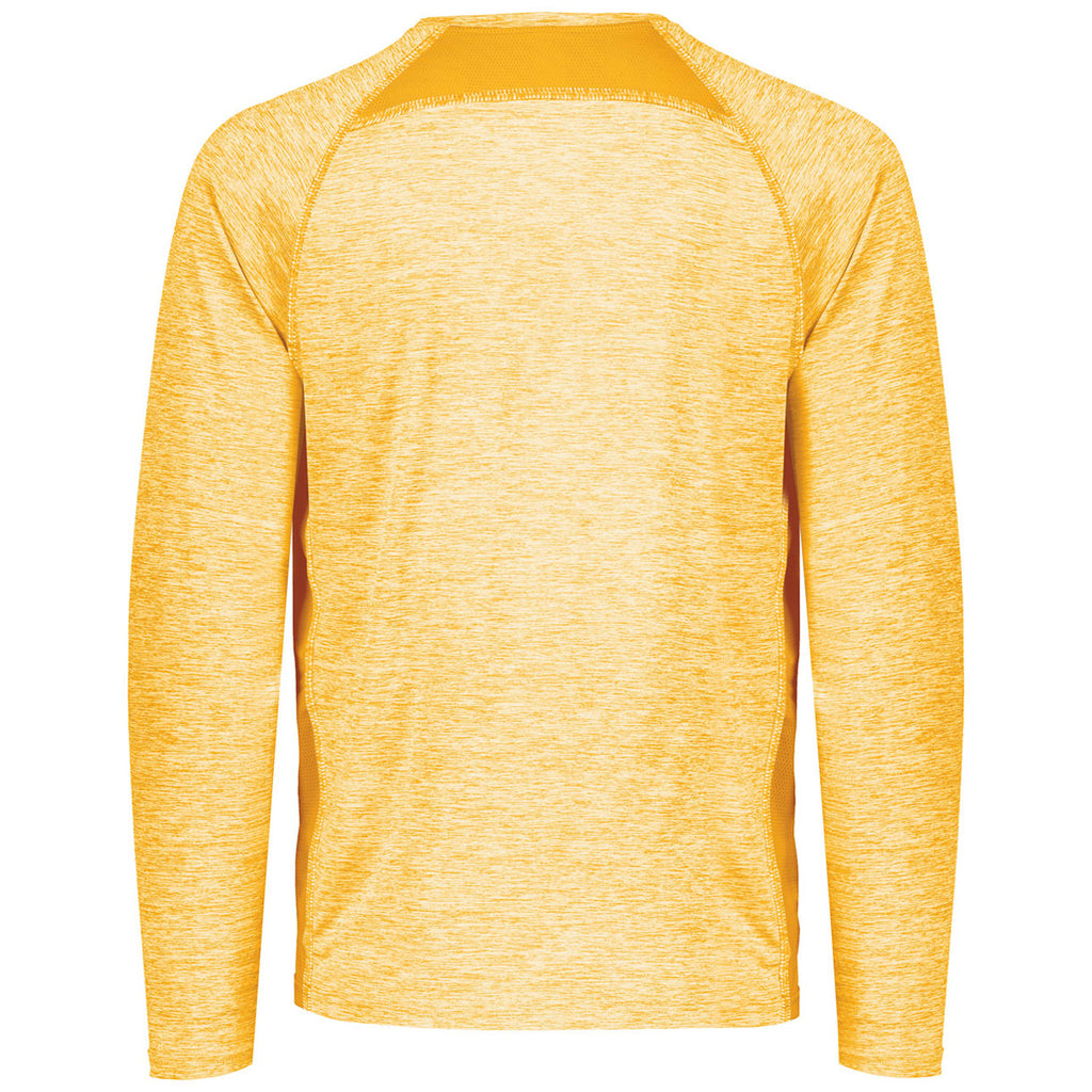 Holloway Men's Gold Heather Electrify Coolcore Long Sleeve Tee