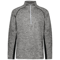 Holloway Men's Black Heather Electrify Coolcore 1/2 Zip Pullover