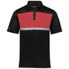 Holloway Men's Black/Scarlet Prism Bold Polo