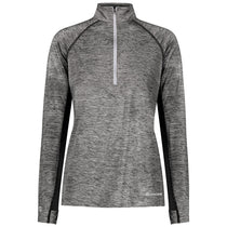 Holloway Women's Black Heather Electrify Coolcore 1/2 Zip Pullover