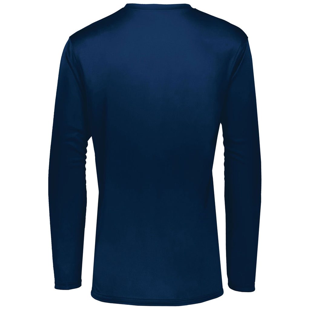 Holloway Men's Navy Momentum Long Sleeve Tee