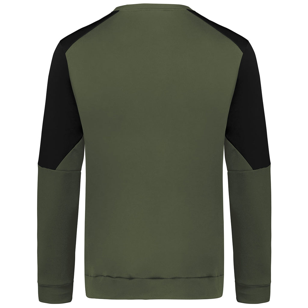 Holloway Men's Olive/Black Momentum Team Fleece Crew