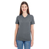 American Apparel Women's Asphalt Fine Jersey Short Sleeve V-Neck