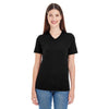 American Apparel Women's Black Fine Jersey Short Sleeve V-Neck