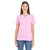 American Apparel Women's Pink Fine Jersey Short Sleeve V-Neck