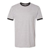 American Apparel Unisex Heather Grey/Black Fine Jersey Ringer T-Shirt