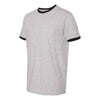 American Apparel Unisex Heather Grey/Black Fine Jersey Ringer T-Shirt