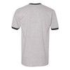 American Apparel Unisex Heather Grey/Navy Fine Jersey Ringer T-Shirt