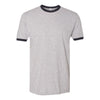 American Apparel Unisex Heather Grey/Navy Fine Jersey Ringer T-Shirt